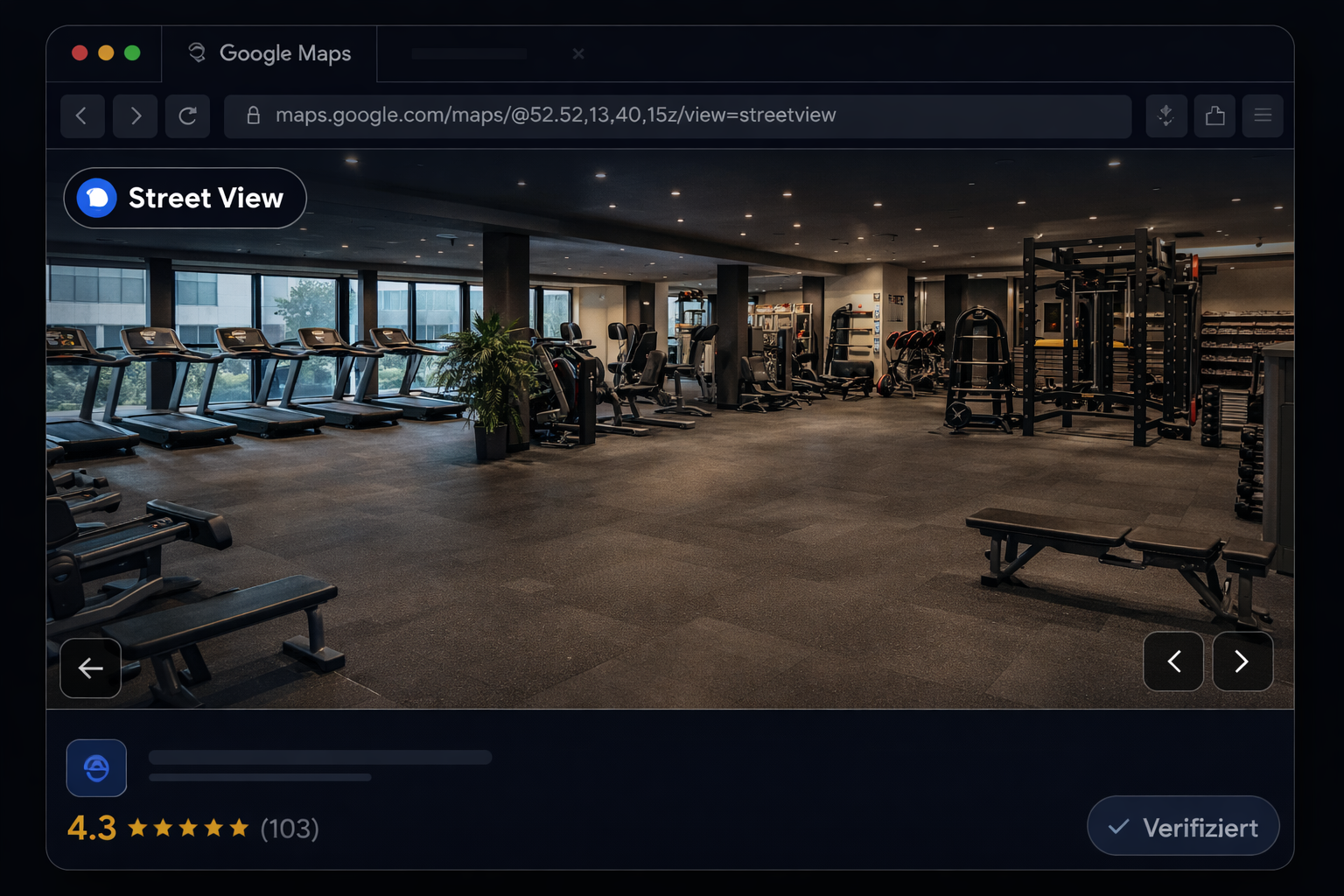 Fitnessstudio 360° Rundgang